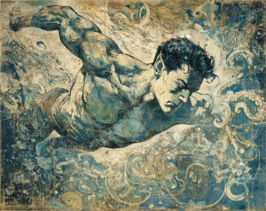 Namor Swimming Vinyl Car Decal Sticker – Waterproof & UV-Resistant 