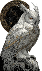 Medieval Owl Illustration V2 Vinyl Car Decal Sticker – Waterproof & UV-Resistant 