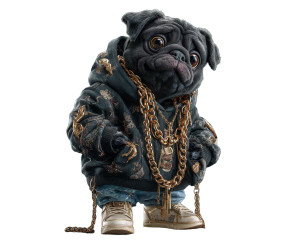 Rapper Pug Vinyl Car Decal Sticker – Waterproof & UV-Resistant 