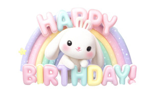Happy Birthday Rabbit Vinyl Car Decal Sticker – Waterproof & UV-Resistant  Happy Birthday Rabbit Vinyl Car Decal Sticker – Waterproof & UV-Resistant