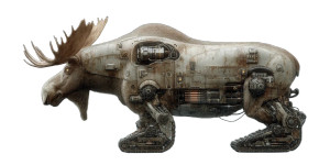 Mecha Moose Vinyl Car Decal Sticker – Waterproof & UV-Resistant 