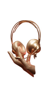 Golden Headset Hand Vinyl Car Decal Sticker – Waterproof & UV-Resistant 