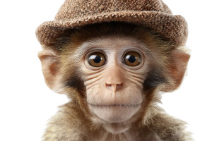 Cute Monkey Hat Vinyl Car Decal Sticker – Waterproof & UV-Resistant 