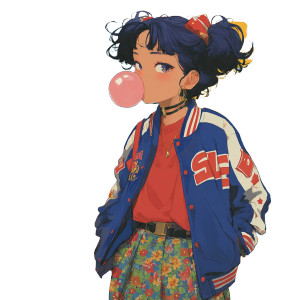 Girl Chewing Gum Vinyl Car Decal Sticker – Waterproof & UV-Resistant 