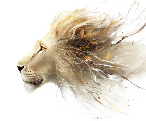 Golden Lion Art Vinyl Car Decal Sticker – Waterproof & UV-Resistant 