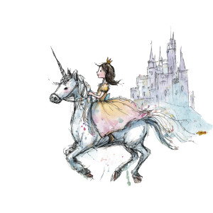 Princess On Unicorn V6 Vinyl Car Decal Sticker – Waterproof & UV-Resistant 