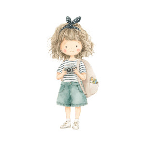 Cute Little Girl Vinyl Car Decal Sticker – Waterproof & UV-Resistant 