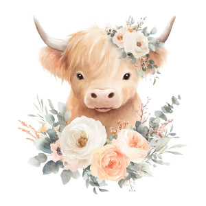 Boho Baby Cow V2 Vinyl Car Decal Sticker – Waterproof & UV-Resistant 