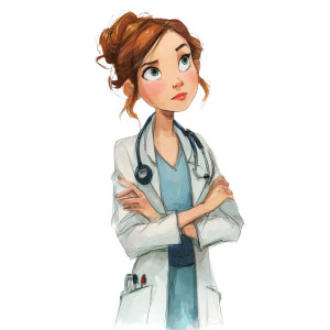 Cartoony Female Doctor Vinyl Car Decal Sticker – Waterproof & UV-Resistant Cartoony Female Doctor Vinyl Car Decal Sticker – Waterproof & UV-Resistant