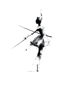 Ballerina Samurai Vinyl Car Decal Sticker – Waterproof & UV-Resistant Ballerina Samurai Vinyl Car Decal Sticker – Waterproof & UV-Resistant