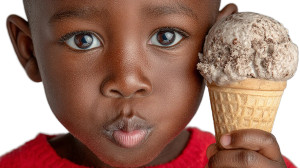 Boy Eating Ice Cream Vinyl Car Decal Sticker – Waterproof & UV-Resistant 