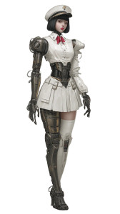 Female Robot Vinyl Car Decal Sticker – Waterproof & UV-Resistant 