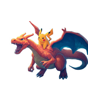 Pikachu On Charizard V4 Vinyl Car Decal Sticker – Waterproof & UV-Resistant 