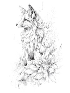 Floral Fairytale Fox Vinyl Car Decal Sticker – Waterproof & UV-Resistant 