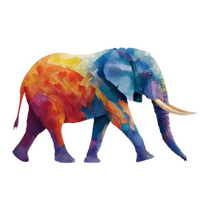 Colorful 2D Elephant Vinyl Car Decal Sticker – Waterproof & UV-Resistant 