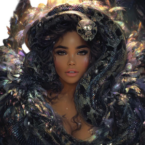 Brunette With Boa Vinyl Car Decal Sticker – Waterproof & UV-Resistant 