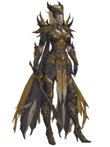 Armored Elven Woman Vinyl Car Decal Sticker – Waterproof & UV-Resistant 