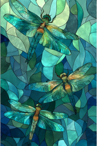 Dragonfly Stained Glass V2 Vinyl Car Decal Sticker – Waterproof & UV-Resistant 