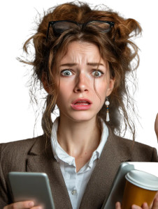 Overwhelmed Businesswoman V2 Vinyl Car Decal Sticker – Waterproof & UV-Resistant  Overwhelmed Businesswoman V2 Vinyl Car Decal Sticker – Waterproof & UV-Resistant