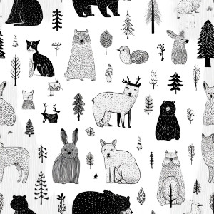 Forest Animals Art Vinyl Car Decal Sticker – Waterproof & UV-Resistant 