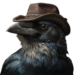 Cowboy Crow Vinyl Car Decal Sticker – Waterproof & UV-Resistant 