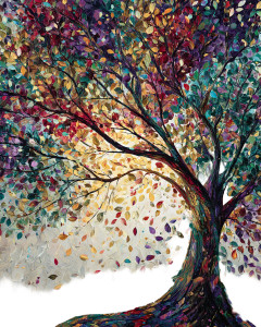 Vibrant Autumn Tree Vinyl Car Decal Sticker – Waterproof & UV-Resistant 