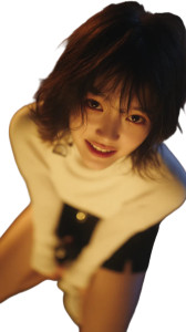 Flirting Chinese Girl Vinyl Car Decal Sticker – Waterproof & UV-Resistant 