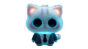 Bioluminescent Kawaii Kitten Vinyl Car Decal Sticker – Waterproof & UV-Resistant 