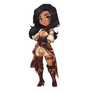 Chibi Noble Female Vinyl Car Decal Sticker – Waterproof & UV-Resistant 