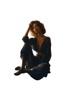 Young Woman Relaxing V2 Vinyl Car Decal Sticker – Waterproof & UV-Resistant 