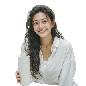 Smiling Office Girl Vinyl Car Decal Sticker – Waterproof & UV-Resistant 