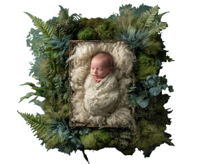Cozy Newborn Nest Vinyl Car Decal Sticker – Waterproof & UV-Resistant 