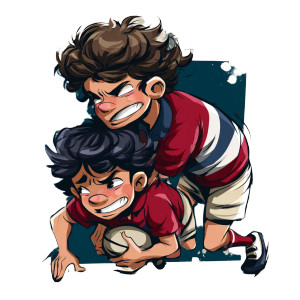 Rugby Kids Anime Vinyl Car Decal Sticker – Waterproof & UV-Resistant 