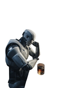 Contemplative Robot V2 Vinyl Car Decal Sticker – Waterproof & UV-Resistant 