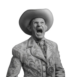 Screaming Monster Cowboy Vinyl Car Decal Sticker – Waterproof & UV-Resistant 