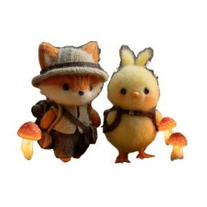 Fox And Chick Adventure Vinyl Car Decal Sticker – Waterproof & UV-Resistant 
