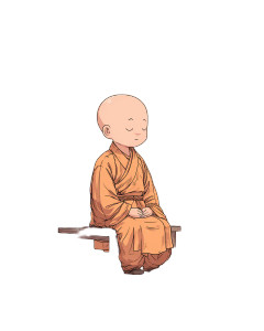 Calm Bald Monk Vinyl Car Decal Sticker – Waterproof & UV-Resistant 