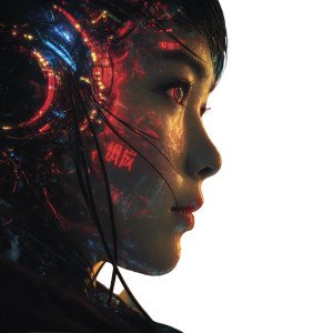 Cyberpunk Asian Woman V2 Vinyl Car Decal Sticker – Waterproof & UV-Resistant 