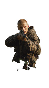 Camouflaged Hunter Aiming Vinyl Car Decal Sticker – Waterproof & UV-Resistant 