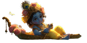 Baby Krishna Painting Vinyl Car Decal Sticker – Waterproof & UV-Resistant 