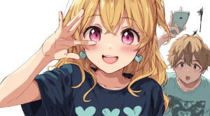 Anime Girl Smiling V17 Vinyl Car Decal Sticker – Waterproof & UV-Resistant 