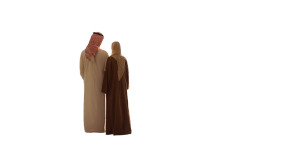 Arab Couple Balcony Vinyl Car Decal Sticker – Waterproof & UV-Resistant 