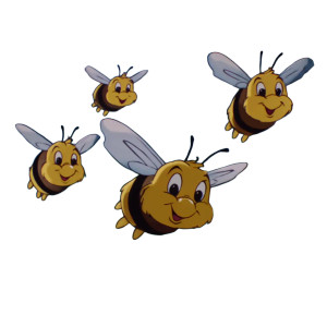 Friendly Flying Bees Vinyl Car Decal Sticker – Waterproof & UV-Resistant 