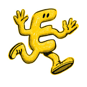 Abstract Yellow Character Vinyl Car Decal Sticker – Waterproof & UV-Resistant 