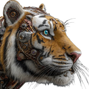 Biomechanical Siberian Tiger Vinyl Car Decal Sticker – Waterproof & UV-Resistant 
