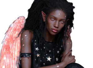 Fantasy Androgynous Fairy Vinyl Car Decal Sticker – Waterproof & UV-Resistant 