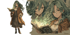 Green Flame Witch Vinyl Car Decal Sticker – Waterproof & UV-Resistant 