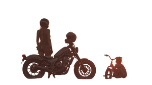 Sunset Motorcycle Silhouette Vinyl Car Decal Sticker – Waterproof & UV-Resistant 