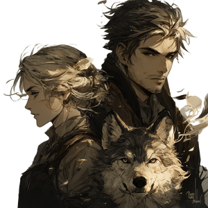 Fantasy Wolf Duo Vinyl Car Decal Sticker – Waterproof & UV-Resistant 