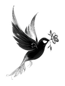 Flying Bird Doodle Vinyl Car Decal Sticker – Waterproof & UV-Resistant 